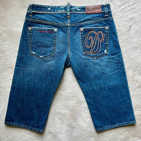 Made-in-Italy DSQUARED2 Selvedge Denim LOGO Jean SHORTS Size 48 EUR | 32 US - Picture 4 of 15